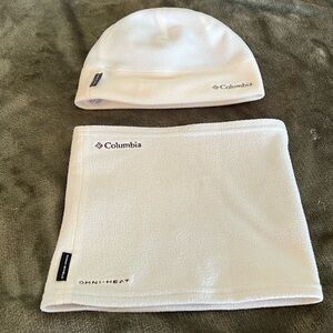 Columbia Omni-Heat White S/M Hat & O/S Neck Wrap